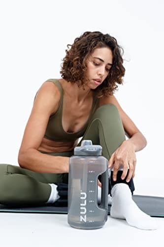 Large ZULU Water Bottle with Time Marker & Handle for All Day Hydration | Locking Leak-Proof Lid | BPA-Free | 64oz, 128oz | Gym, Camping, Workout, Outdoors