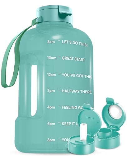 1 Gallon Water Bottle with Time Marker and Straw - BPA Free - Gym Jug for Fitness Enthusiasts (Gray) — Mint