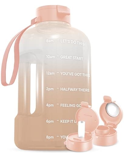 1 Gallon Water Bottle with Time Marker and Straw - BPA Free - Gym Jug for Fitness Enthusiasts (Gray) — Nude