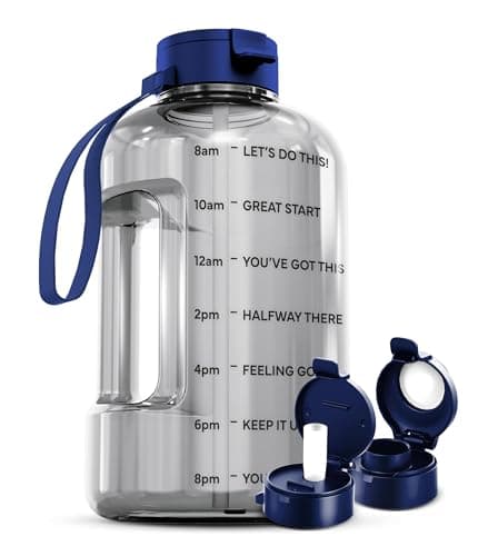 AQUAFIT 1 Gallon Time Marker Water Bottle for Gym - BPA Free Jug with Straw & Handle (Blue) — Clarity